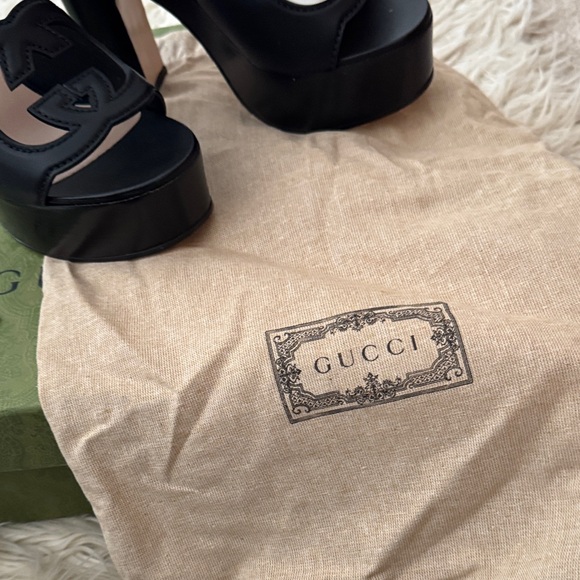 Gucci Black Leather Platform Heels size 36 ✨NEW✨ - Picture 10 of 10